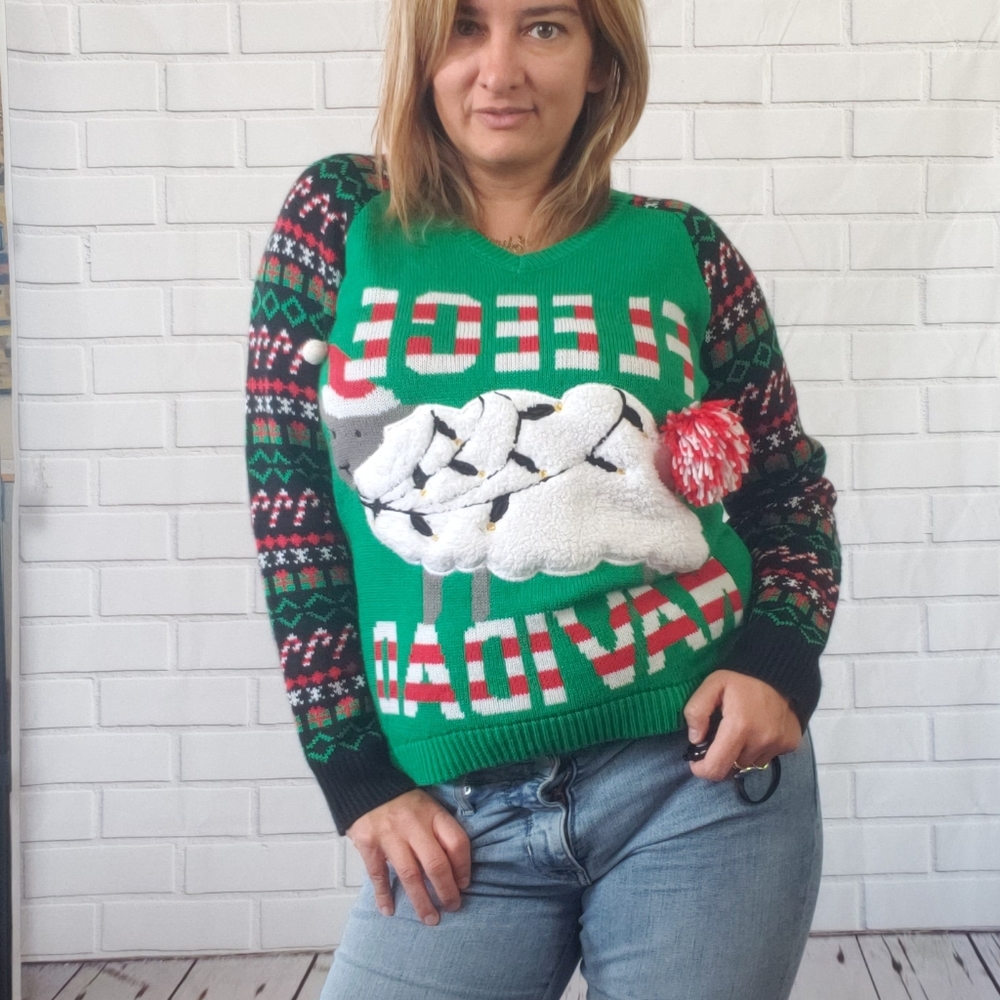 With Love Derek Ugly Christmas Sweater size L